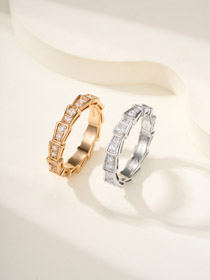 Bulgari Voll Diamant Schlange Knochen Ring-3756