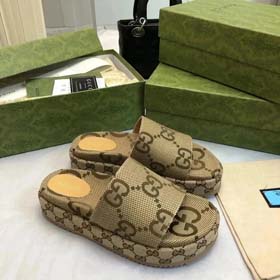 GUCCI ein Wort neue Pantoffeln gestickt dicke Sohle höhenverstärkende Plattform Kuchen Paare-2331  