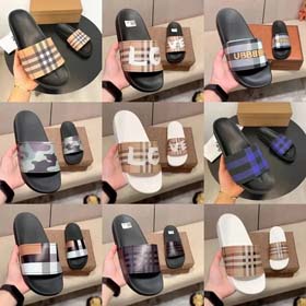 Burberry Cressita Flip Flops Herren lässige atmungsaktive Mode flache Ferse rutschfeste Sandalen-233  
