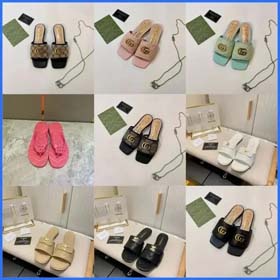 Gucci Burberry neue Sommermode klassische gestickte flache Ferse Licht Sandalen-2340  