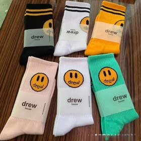 Neue Drew Smiley Gesicht Socken Justin Bieber gleichen Stil Männer und Frauen Mid-Calf Socken Großha  